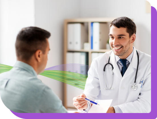Male doctor talking to patient