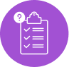 Clipboard with question mark icon