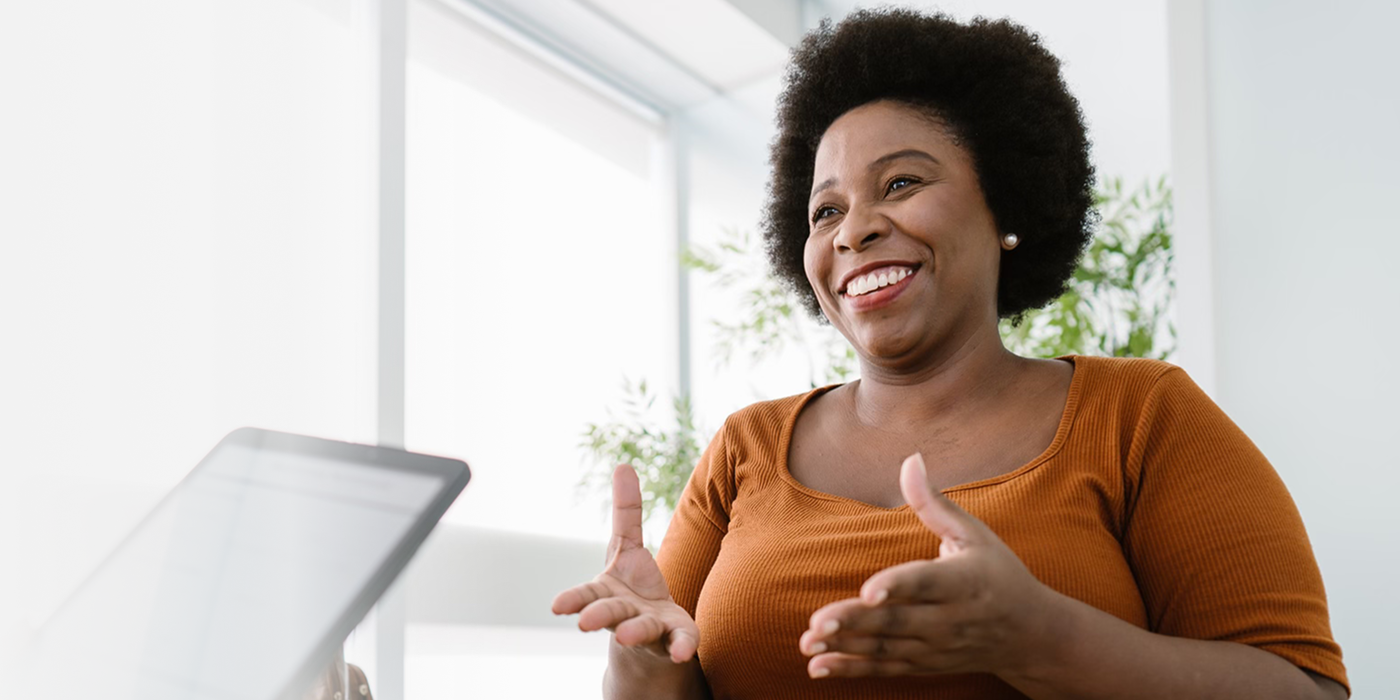 Patient sitting talkling to doctor
