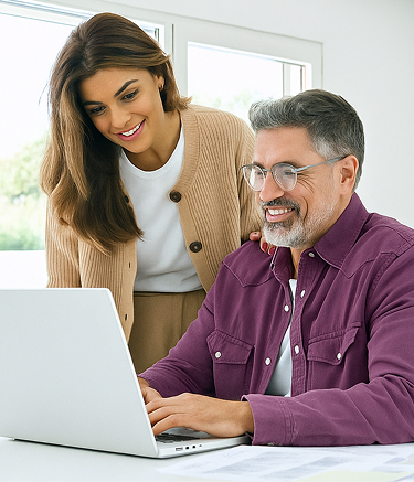 IgG4-RD Specialist Finder header hero image: couple looking at laptop