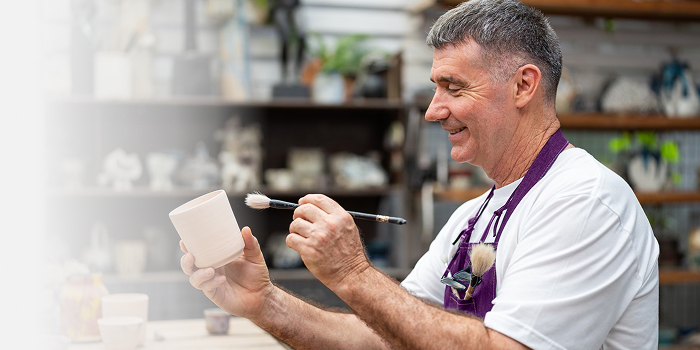 Hopeful man looking up-visual